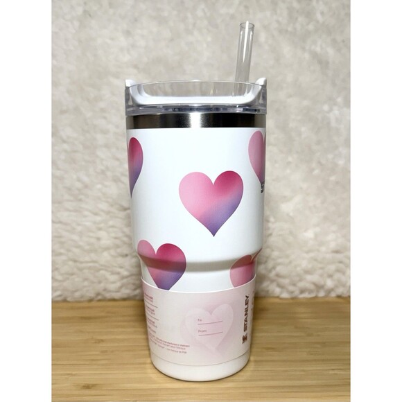 Stanley Valentine’s Day Frost Heart 20oz H2.0 FlowState Quencher Tumbler NEW - Picture 5 of 9